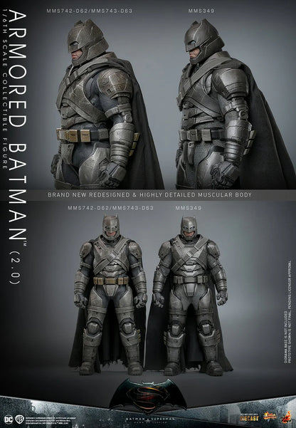 Hot Toys Movie Masterpiece Series Diecast: DC Batman vs Superman Dawn of Justice - Batman Armadura 2.0 Escala 1/6 Preventa