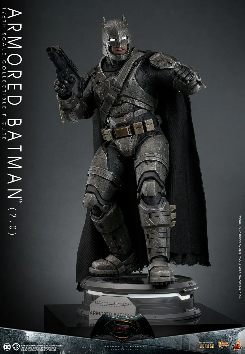 Hot Toys Movie Masterpiece Series Diecast: DC Batman vs Superman Dawn of Justice - Batman Armadura 2.0 Escala 1/6 Preventa