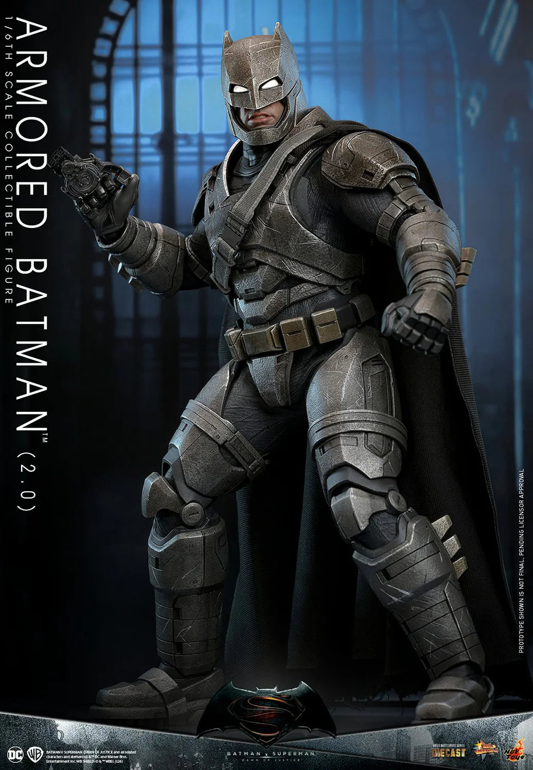 Hot Toys Movie Masterpiece Series Diecast: DC Batman vs Superman Dawn of Justice - Batman Armadura 2.0 Escala 1/6 Preventa