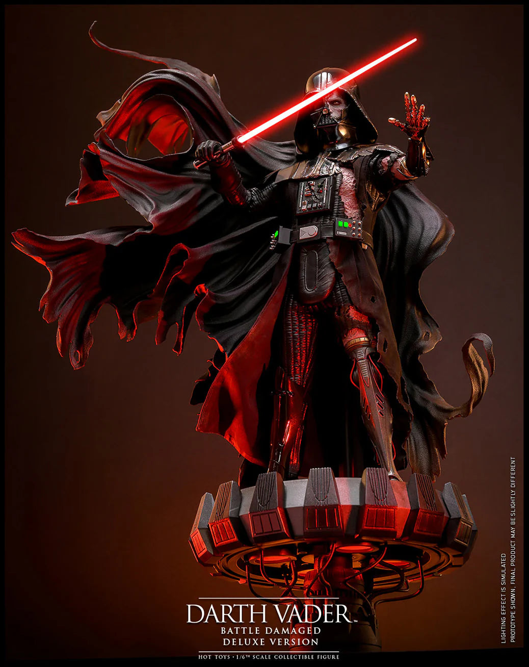 Hot Toys DX Series: Star Wars - Darth Vader En Batalla Con Luz Led Deluxe Escala 1/6 Preventa