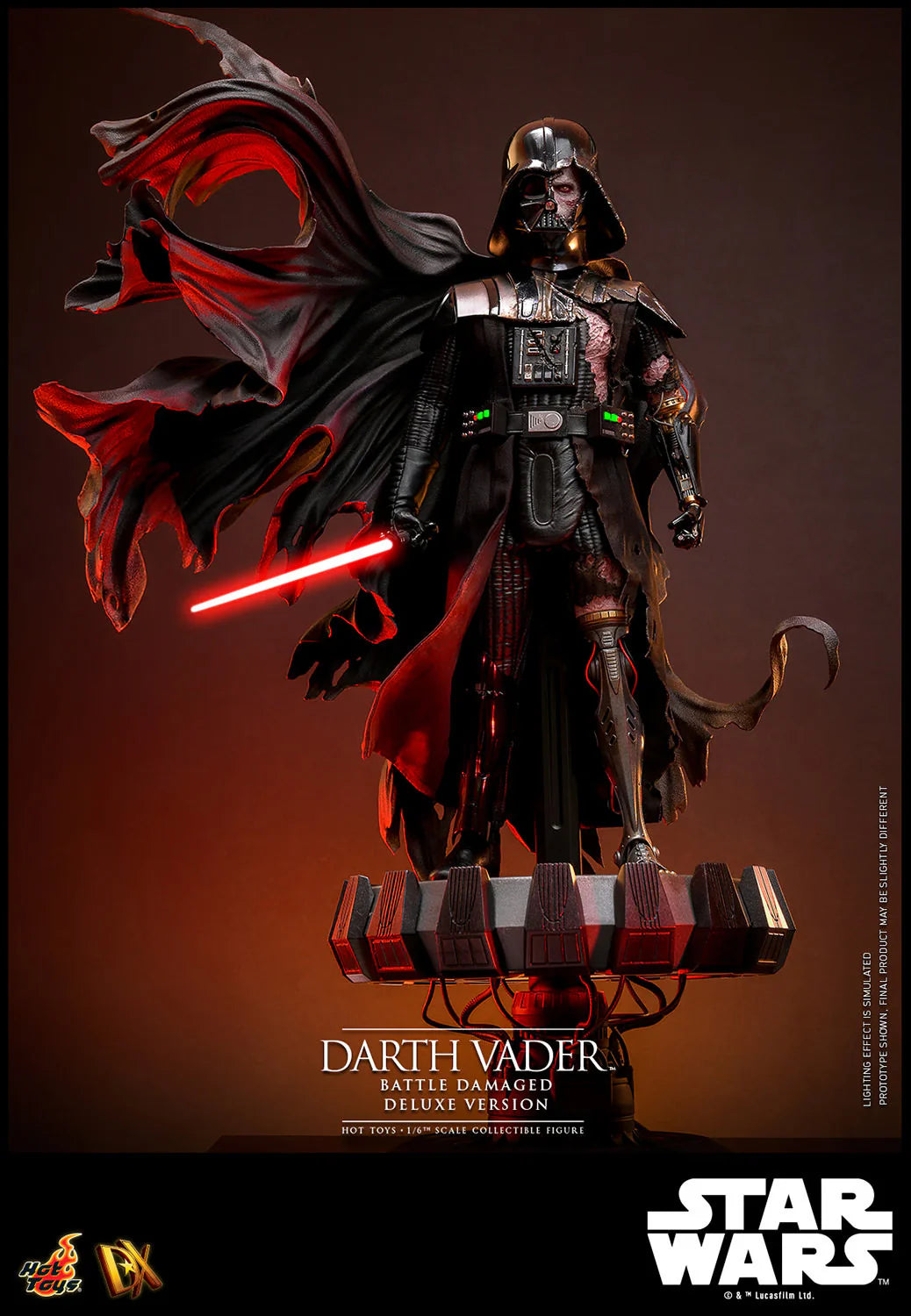 Hot Toys DX Series: Star Wars - Darth Vader En Batalla Con Luz Led Deluxe Escala 1/6 Preventa