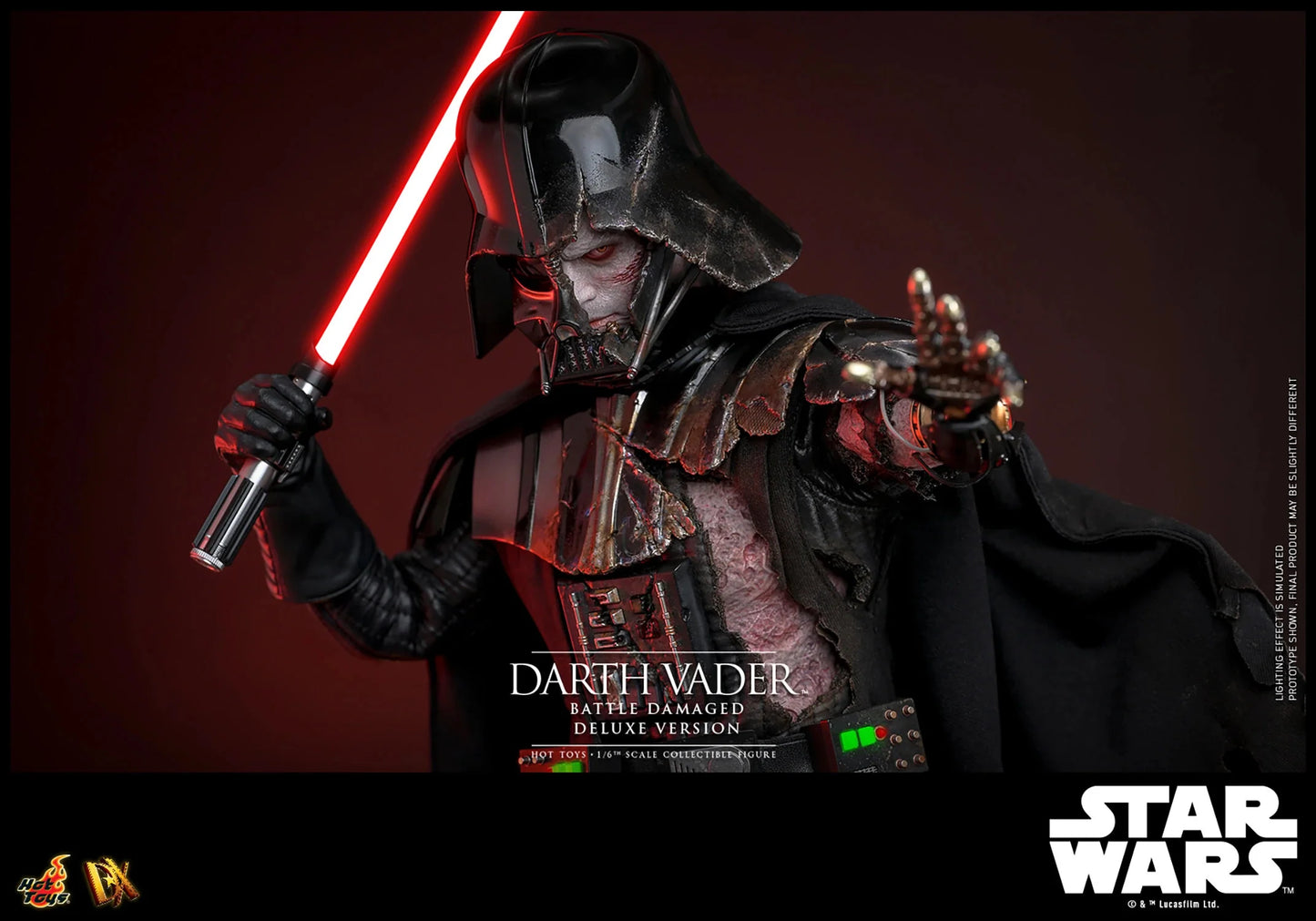 Hot Toys DX Series: Star Wars - Darth Vader En Batalla Con Luz Led Deluxe Escala 1/6 Preventa