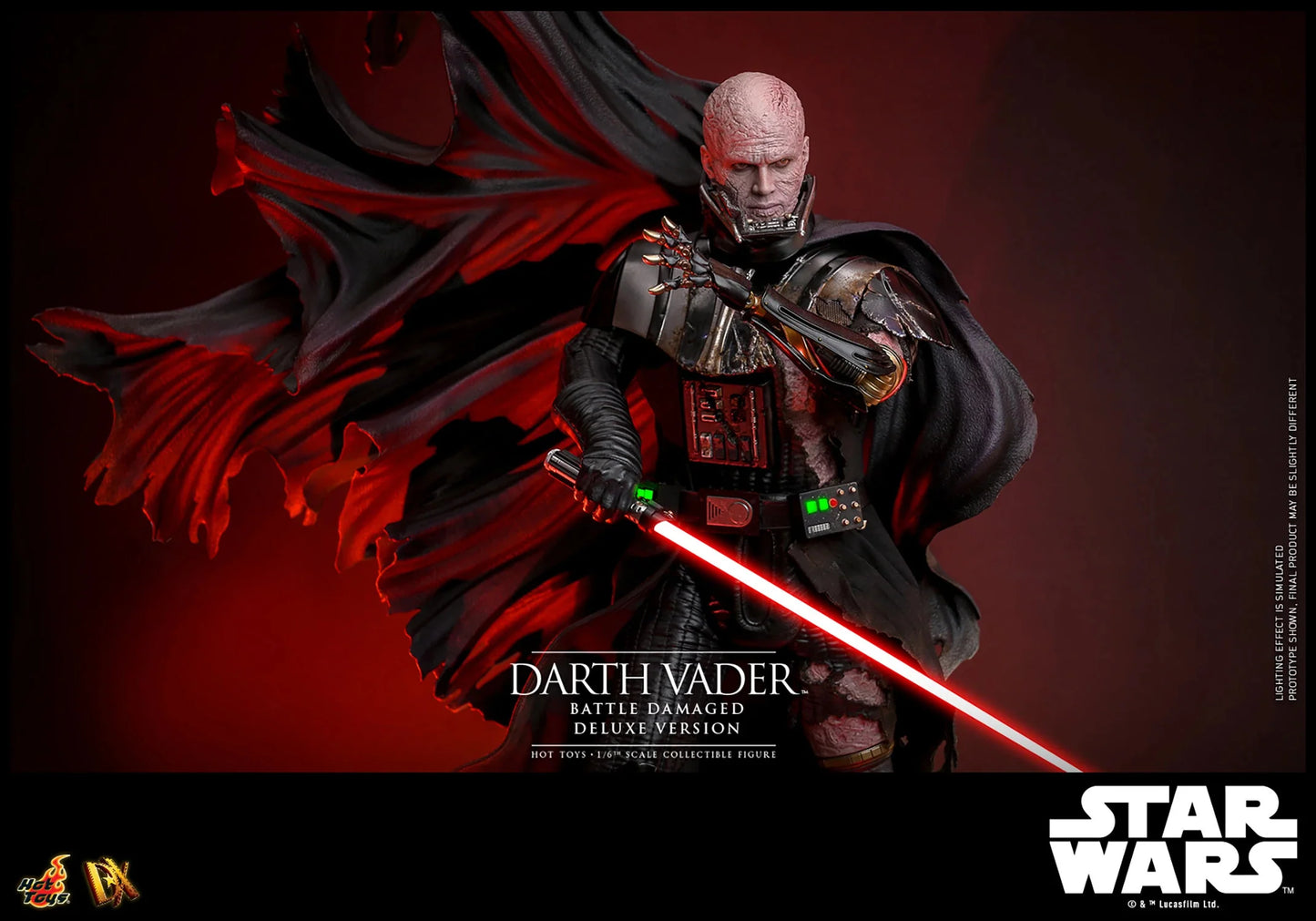 Hot Toys DX Series: Star Wars - Darth Vader En Batalla Con Luz Led Deluxe Escala 1/6 Preventa