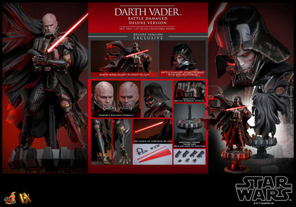 Hot Toys DX Series: Star Wars - Darth Vader En Batalla Con Luz Led Deluxe Escala 1/6 Preventa