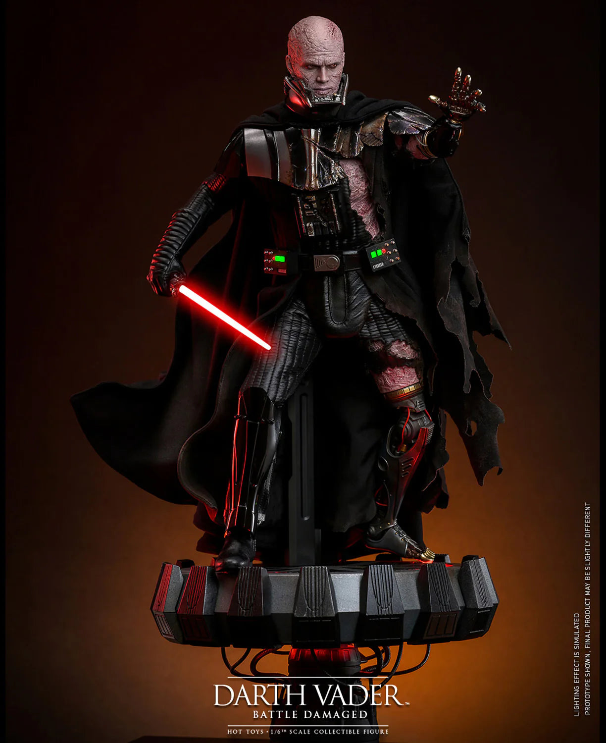 Hot Toys DX Series: Star Wars - Darth Vader En Batalla Con Luz Led Escala 1/6 Preventa