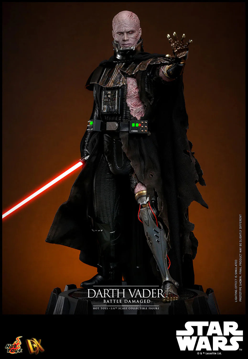 Hot Toys DX Series: Star Wars - Darth Vader En Batalla Con Luz Led Escala 1/6 Preventa