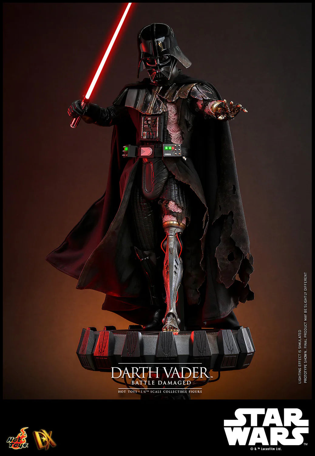 Hot Toys DX Series: Star Wars - Darth Vader En Batalla Con Luz Led Escala 1/6 Preventa