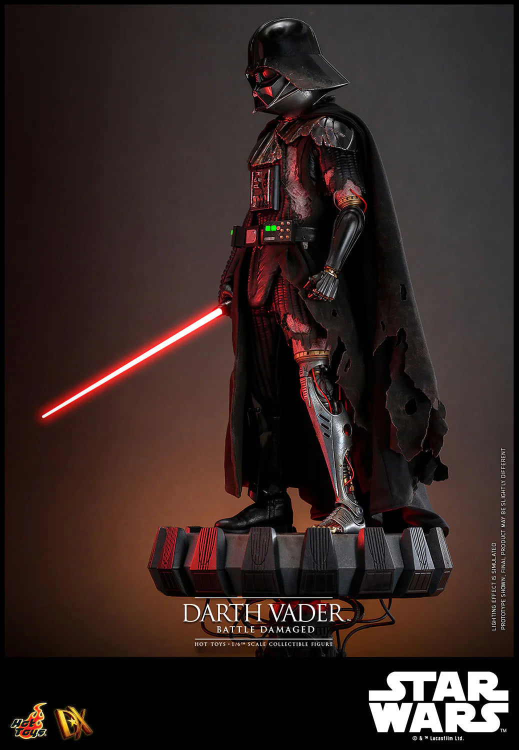 Hot Toys DX Series: Star Wars - Darth Vader En Batalla Con Luz Led Escala 1/6 Preventa