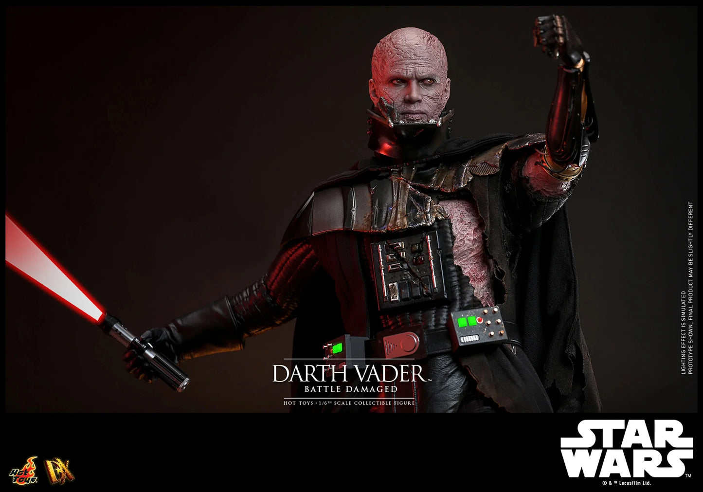 Hot Toys DX Series: Star Wars - Darth Vader En Batalla Con Luz Led Escala 1/6 Preventa