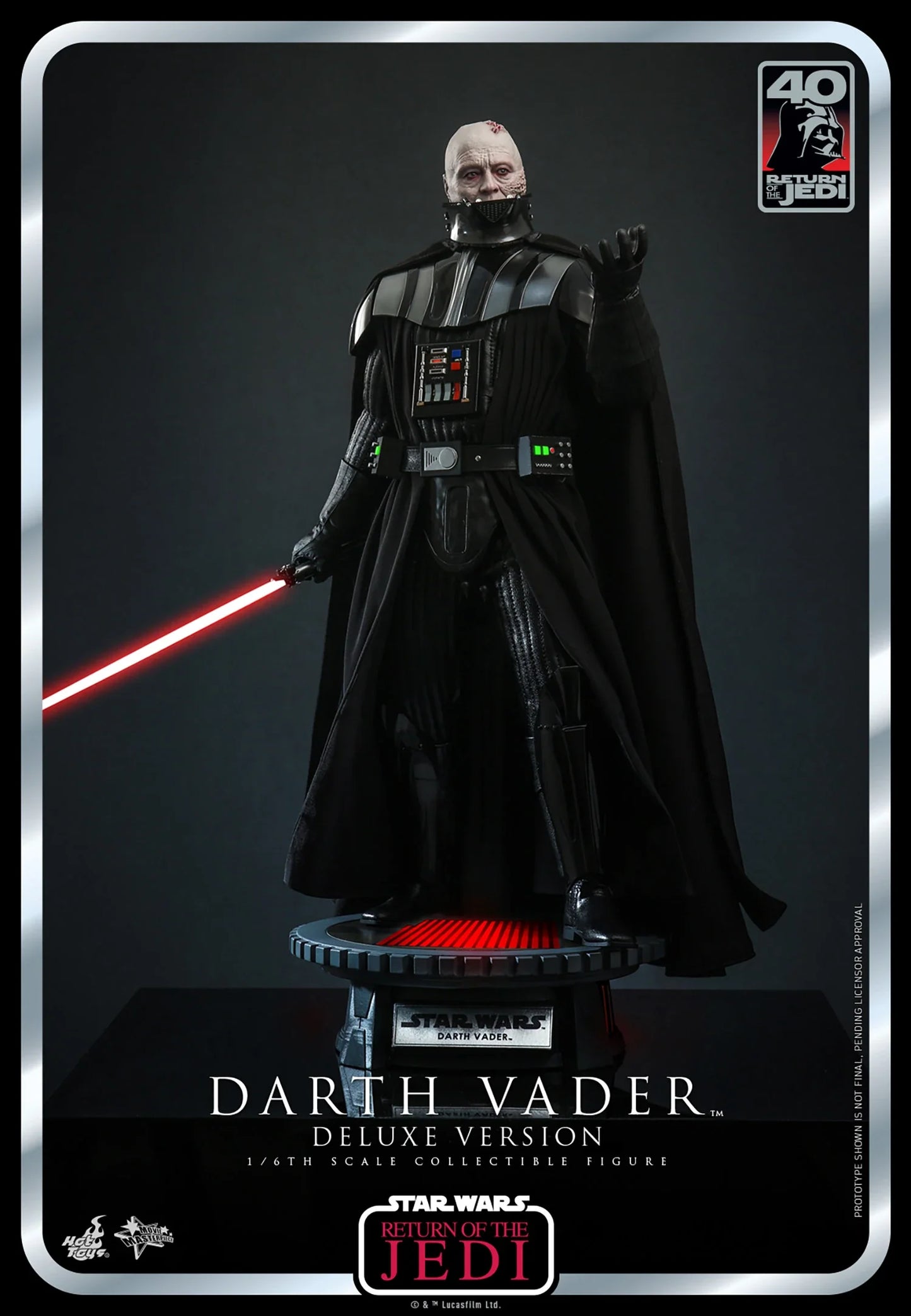 Hot Toys Star Wars: Return Of The Jedi 40 Aniversario - Darth Vader Deluxe Escala 1/6 Preventa