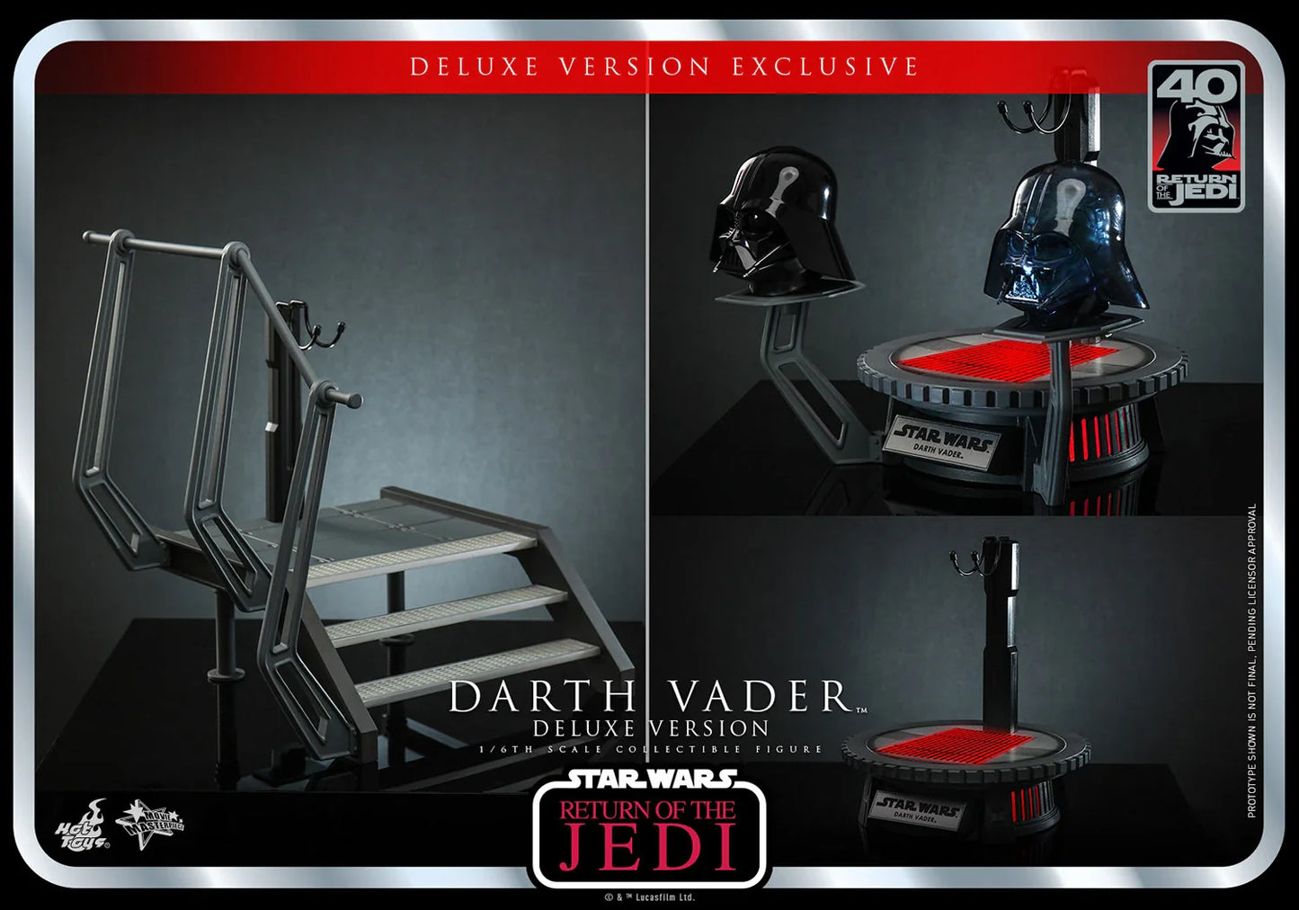 Hot Toys Star Wars: Return Of The Jedi 40 Aniversario - Darth Vader Deluxe Escala 1/6 Preventa