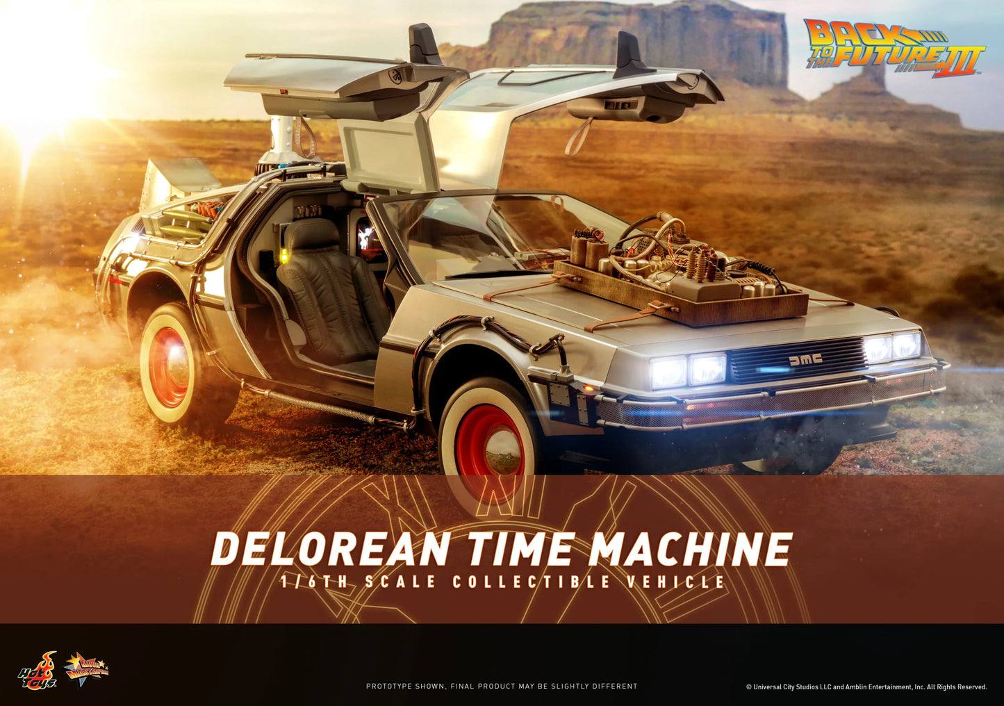 Hot Toys Movie Masterpiece Series: Volver Al Futuro Parte III - Maquina Del Tiempo Delorean Escala 1/6 Preventa