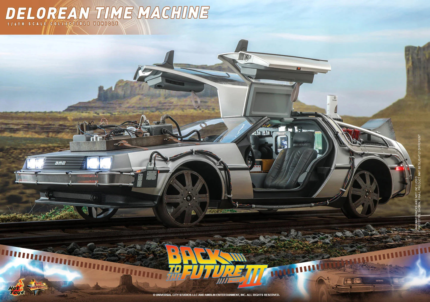 Hot Toys Movie Masterpiece Series: Volver Al Futuro Parte III - Maquina Del Tiempo Delorean Escala 1/6 Preventa