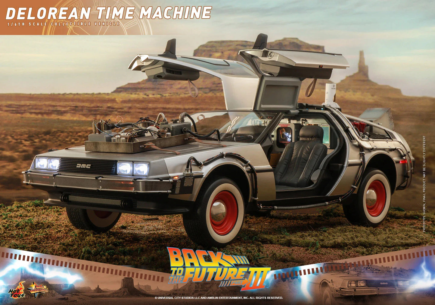 Hot Toys Movie Masterpiece Series: Volver Al Futuro Parte III - Maquina Del Tiempo Delorean Escala 1/6 Preventa