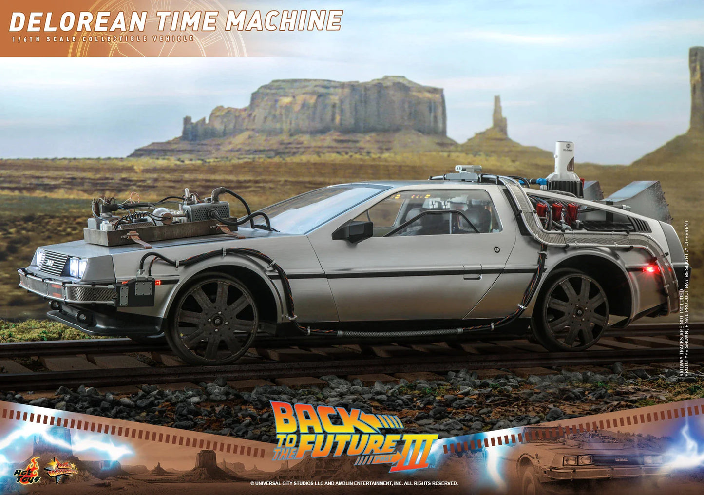 Hot Toys Movie Masterpiece Series: Volver Al Futuro Parte III - Maquina Del Tiempo Delorean Escala 1/6 Preventa