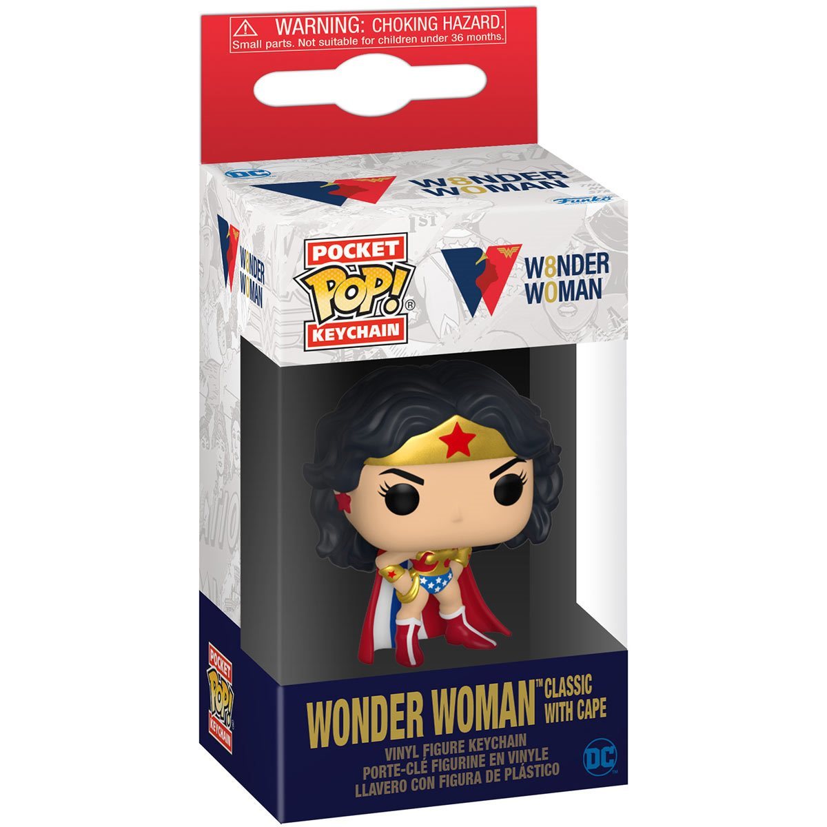 Funko Pop Keychain: Wonder Woman 80 - Mujer Maravilla Clasica con Capa Llavero Preventa - Akiba