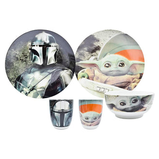 Fun Kids Vajilla de Porcelana: Star Wars El Mandaloriano - This is the Way Set de 12 Piezas