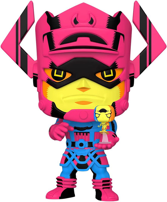 Funko Pop Jumbo: Marvel - Galactus con Silver Surfer Blacklight Exclusivo