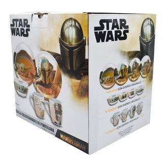 Fun Kids Vajilla de Porcelana: Star Wars El Mandaloriano - Mando y Grogu Set de 12 Piezas