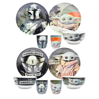 Fun Kids Vajilla de Porcelana: Star Wars El Mandaloriano - This is the Way Set de 12 Piezas