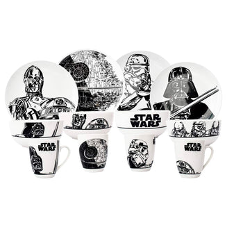 Fun Kids Vajilla de Porcelana: Star Wars Episodio 4 - Villanos Set de 12 Piezas