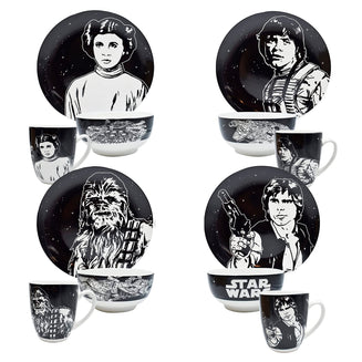 Fun Kids Vajilla de Porcelana: Star Wars Episodio 4 - Heroes Set de 12 Piezas