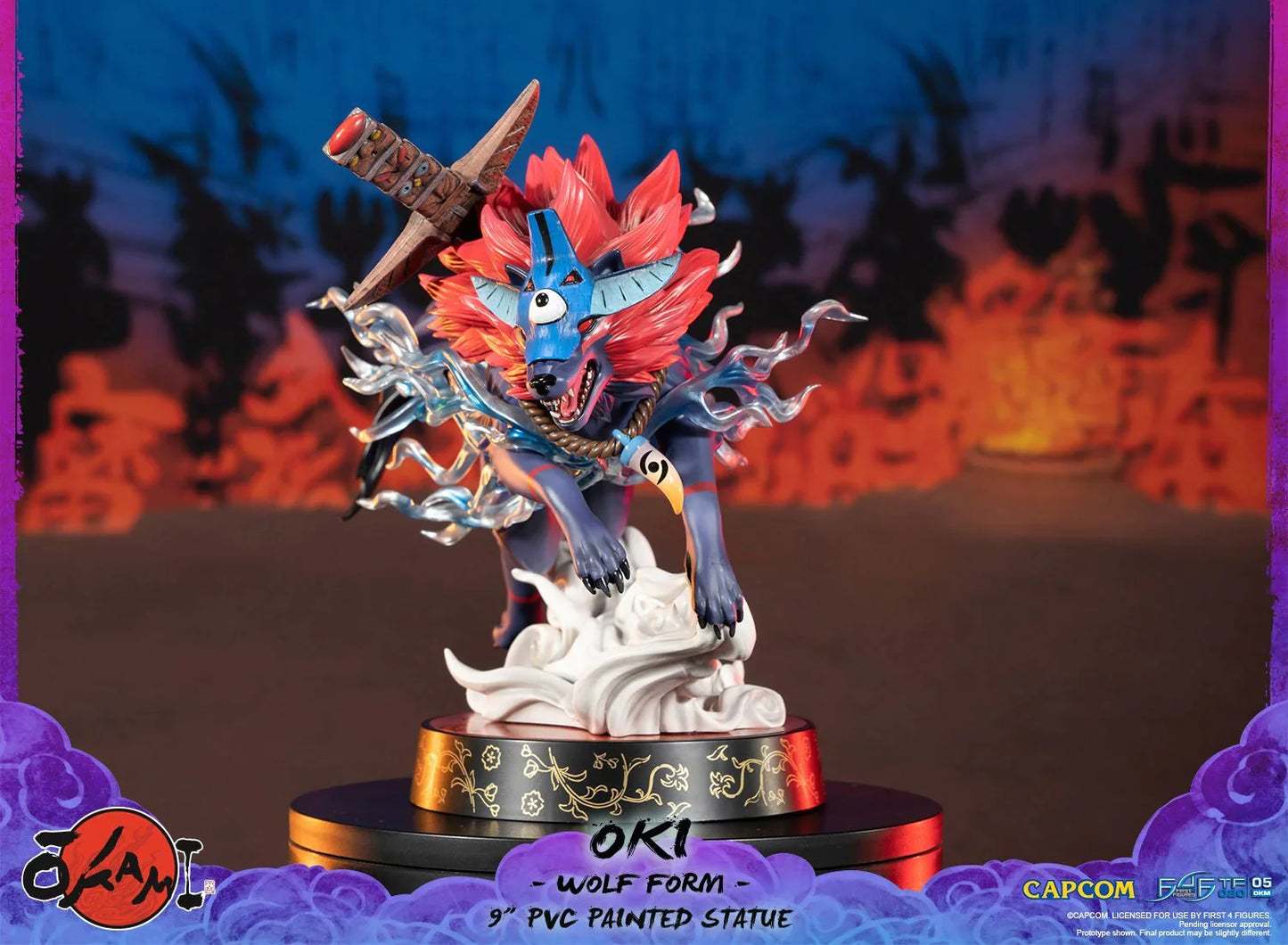 First 4 Figures Okami: Oki Forma de Lobo 8 Pulgadas Edicion Estandar