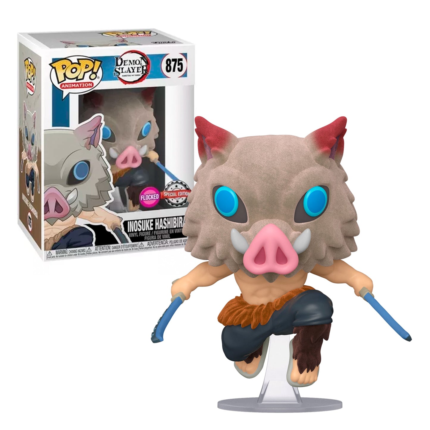 Funko Pop Animation: Demon Slayer - Inosuke Flocked Exclusivo