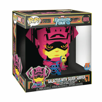 Funko Pop Jumbo: Marvel - Galactus con Silver Surfer Blacklight Exclusivo